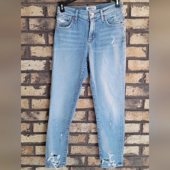 AGOLDE Sophie Crop Jean With Chewed Hem and Waistband - Picture 2 of 5